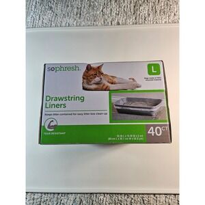 So Phresh Drawstring Litter Box Liners Large 40 Count Tear Resistant‎